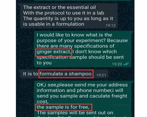1Our customer feedback of ginger extract by Botanical Cube Inc.