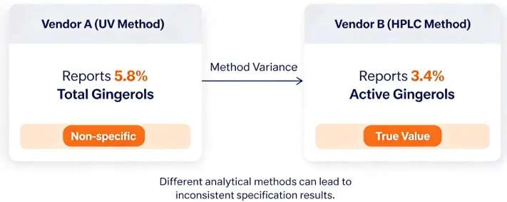 Analytical Method Variance: HPLC vs UV for Gingerols Assay Analytical Method Variance: HPLC vs UV for Gingerols Assay