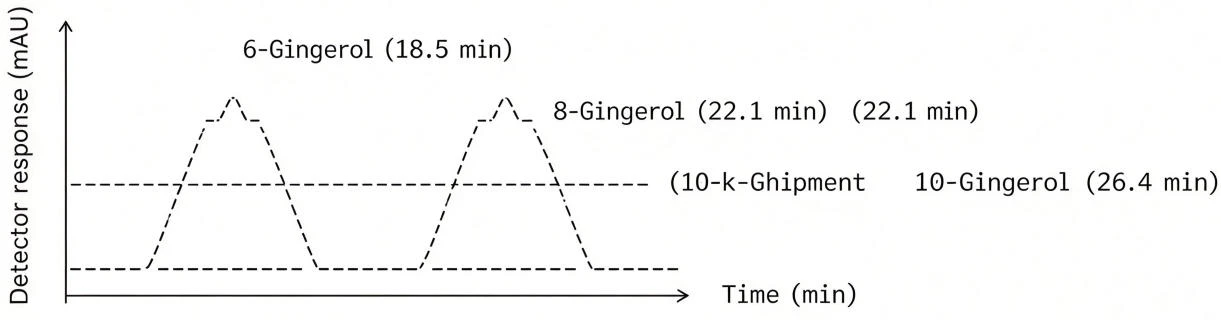 Gingerols chromatographic response overview Gingerols chromatographic response overview