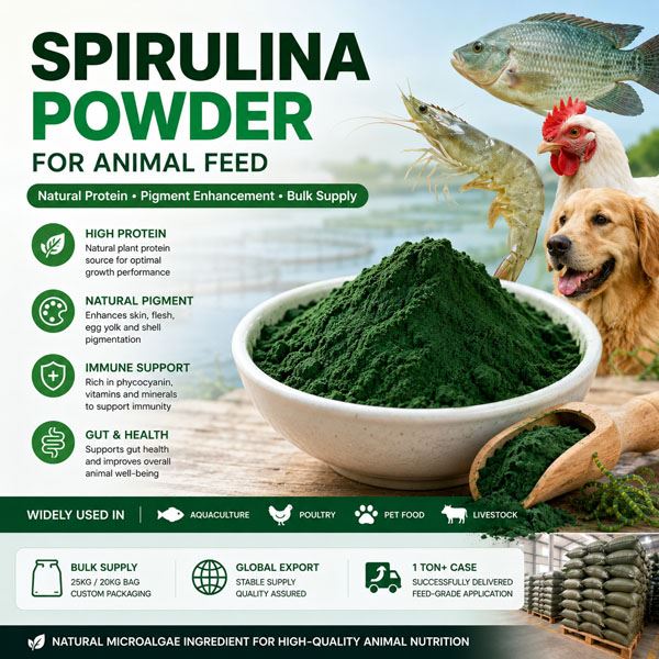 Spirulina powder for animal feed